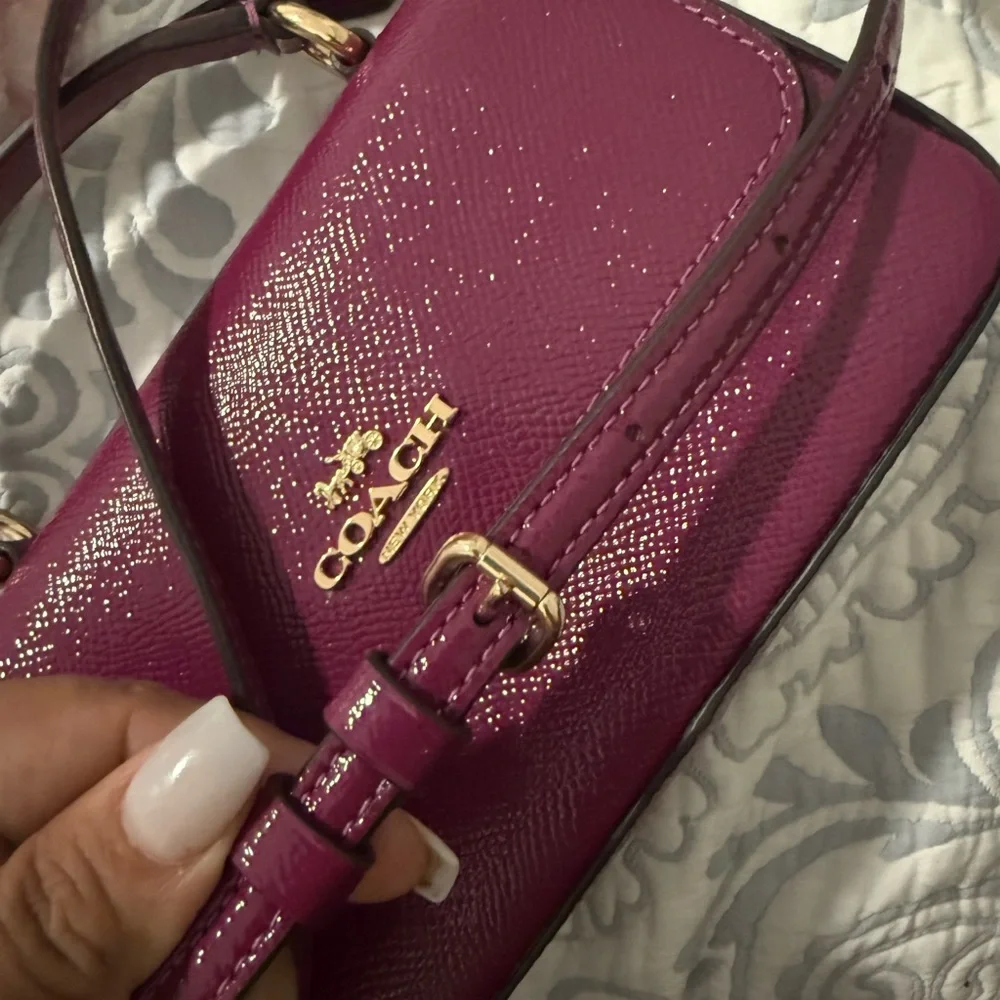 Coach Purple Crossbody Bag with Gold Hardware - Picture 12 of 12